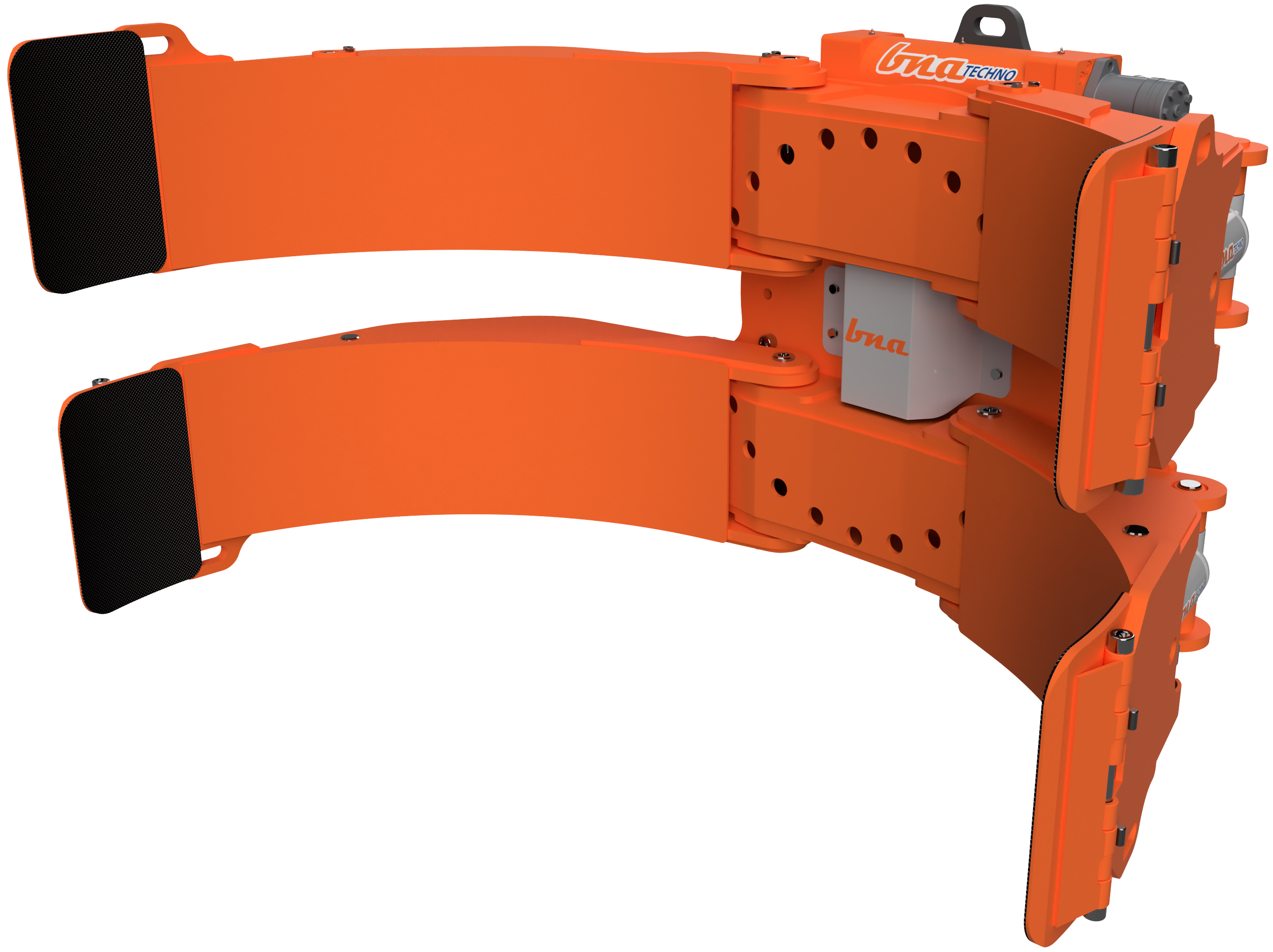 360° Double Arm Paper Roll Clamp 2 Pad · Paper Roll Clamps | BNA forklift attachment