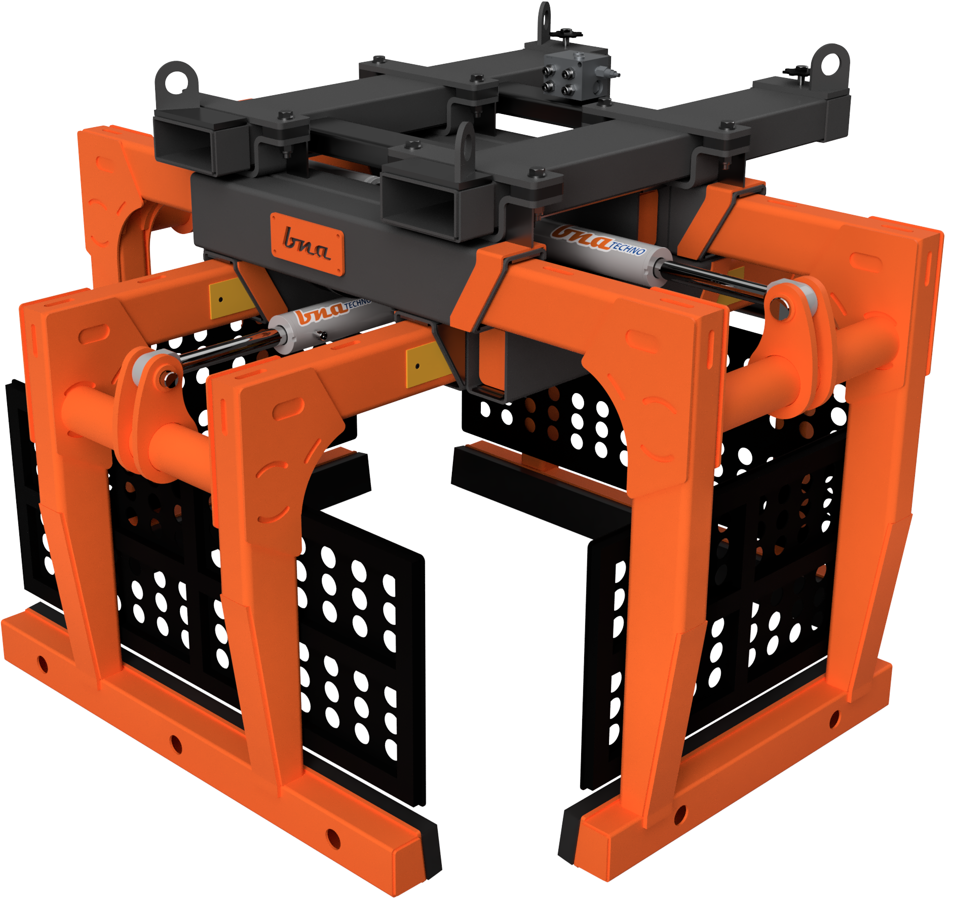 Four Sided Keystone Clamp Attachment · Construction Attachments | BNA forklift attachment